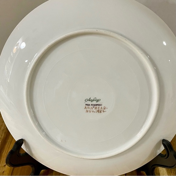 Vintage 1950’s Arzberg Germany 10” Plate Artist Signed Floral Design - Picture 5 of 7